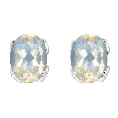 Alyson Layne Sterling Silver Oval Moonstone Stud Earrings