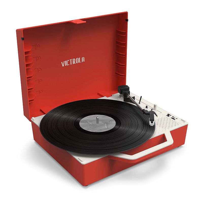 Victrola Re-Spin Sustainable Bluetooth Suitcase Record Player, Red