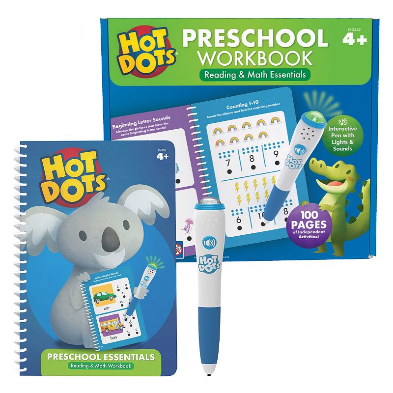 Educational Insights Hot Dots Preschool Essentials Reading & Math Workbook,