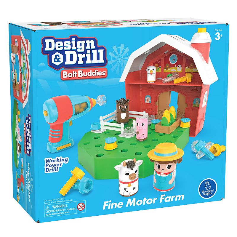 Educational Insights Design & Drill Bolt Buddies Barn, Multicolor