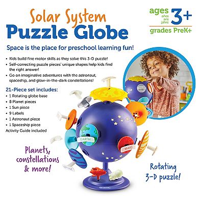 Learning Resources Solar System Glow-in-the-Dark Puzzle Globe