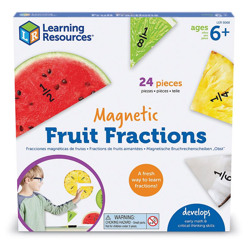 Learning Resources Magnetic Fruit Fractions, Multicolor