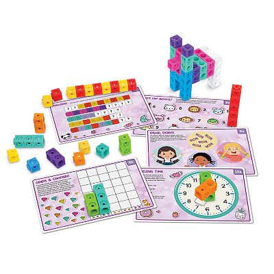 Learning Resources – Kit D'activités Avec Cubes Mathlink, 100 Pièces, 15 Fiches, Dès 4 Ans