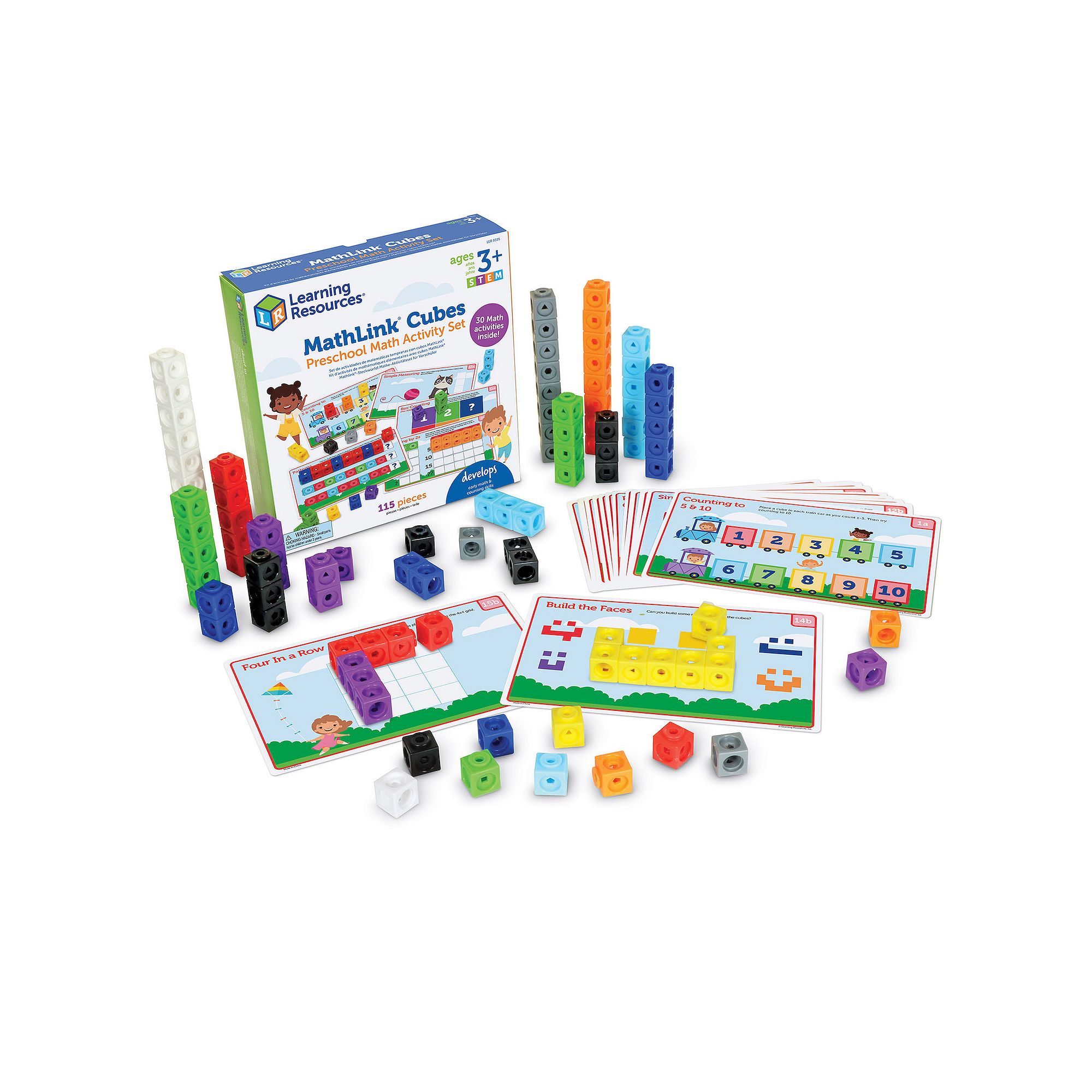 Learning Resources MathLink Cubes Preschool Math Activity Set, Multi