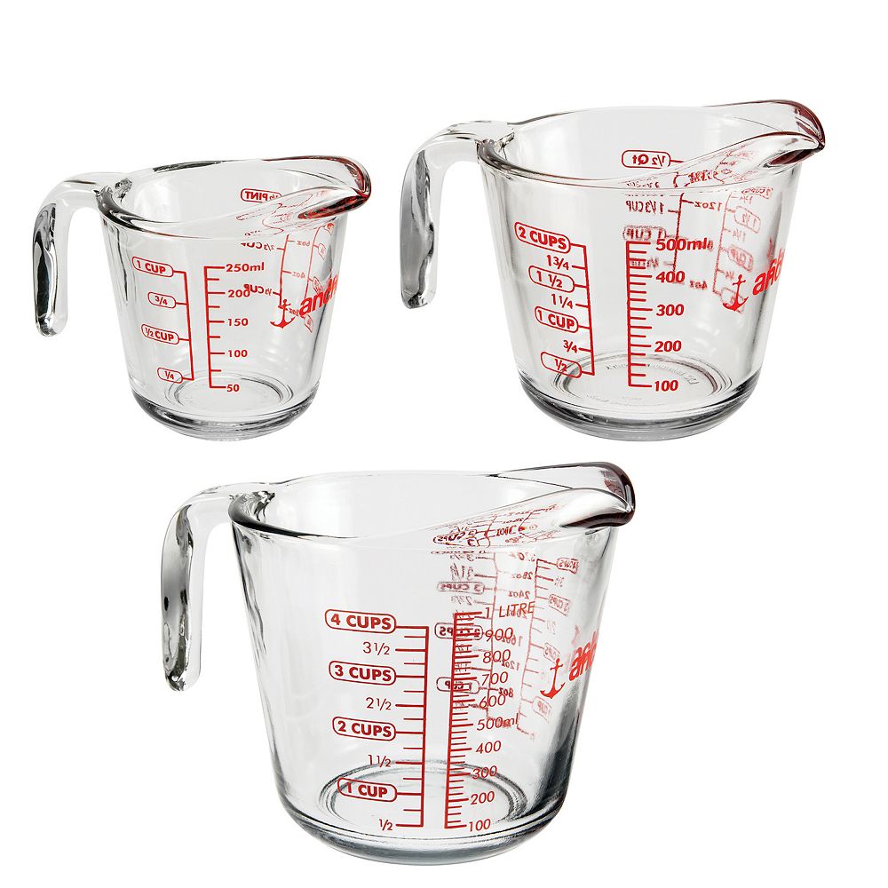 Anchor Hocking 3-pc. Glass Measuring Cup Set