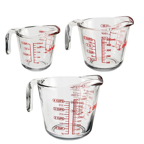 3-Piece Glass Measuring Cup Set