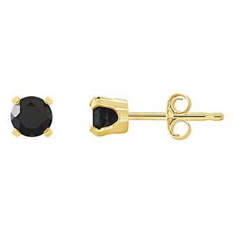 Celebration Gems 14k Gold Round Onyx Stud Earrings