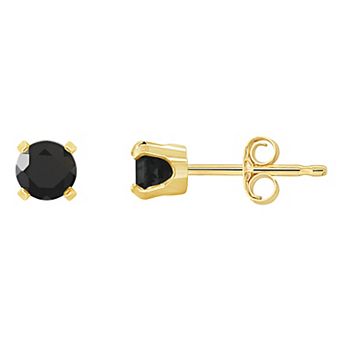 Celebration Gems 14k Gold Round Onyx Stud Earrings