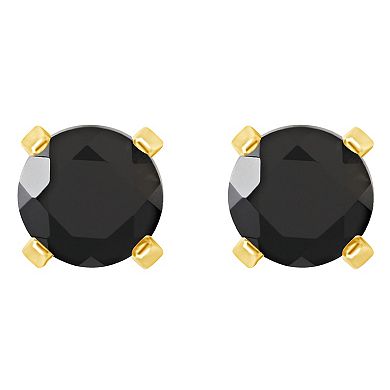 Celebration Gems 14k Gold Round Onyx Stud Earrings