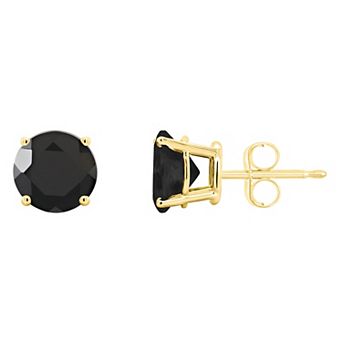 Celebration Gems 14k Gold Round Onyx Stud Earrings