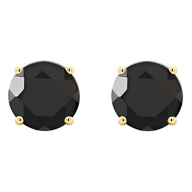 Celebration Gems 14k Gold Round Onyx Stud Earrings