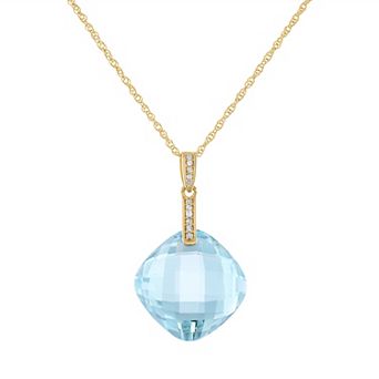 Tiara 14k Gold Gemstone & Diamond Accent Pendant Necklace
