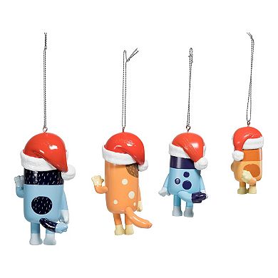 Kurt Adler Bluey and Family Christmas Ornament 4-piece Set