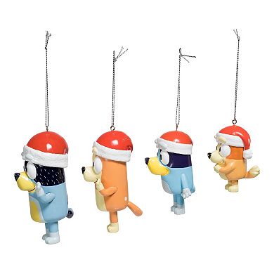 Kurt Adler Bluey and Family Christmas Ornament 4-piece Set