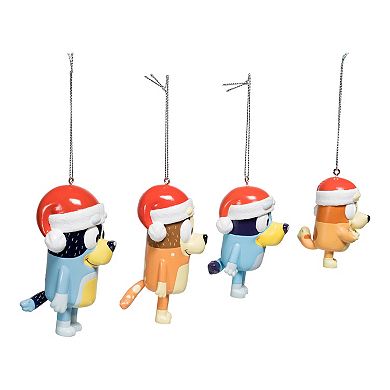 Kurt Adler Bluey and Family Christmas Ornament 4-piece Set