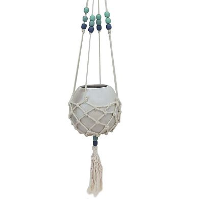 Everyday Decor Ceramic & Macrame Hanging Planter