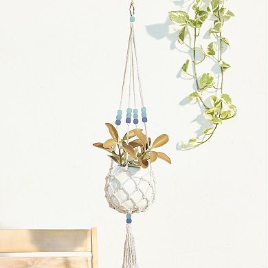 Everyday Decor Ceramic & Macrame Hanging Planter