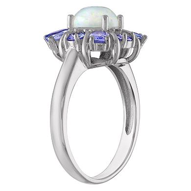 Designs by Gioelli Sterling Silver Opal & Tanzanite Ring