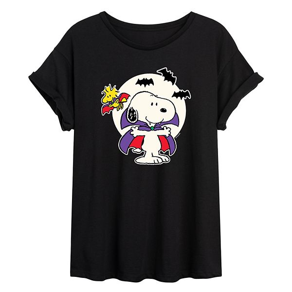Juniors' Peanuts Vampire Snoopy Oversized Graphic Tee