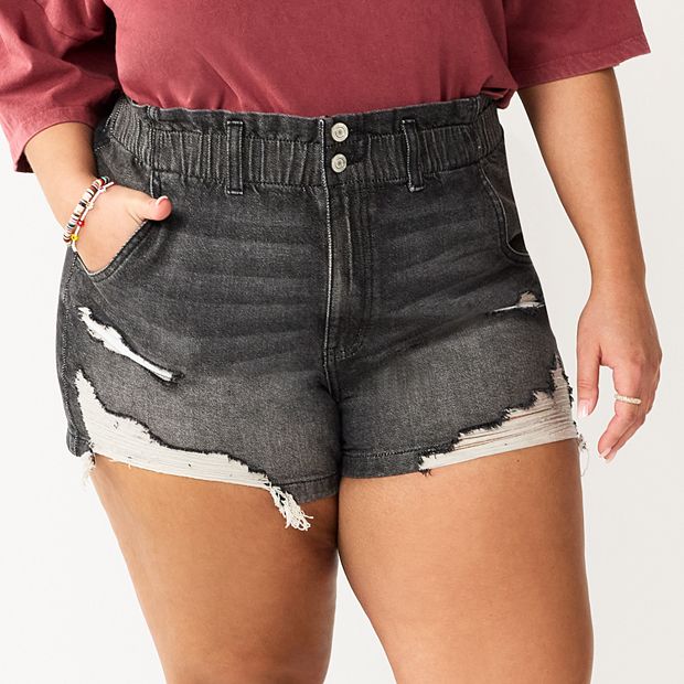 High waisted mom shorts plus size clearance