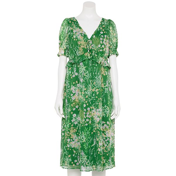 Women's LC Lauren Conrad Print Ruffle Midi Dress