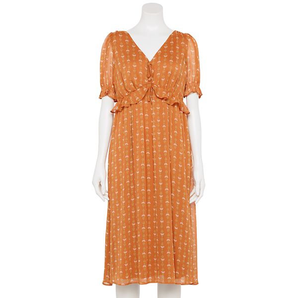 Women's LC Lauren Conrad Print Ruffle Midi Dress