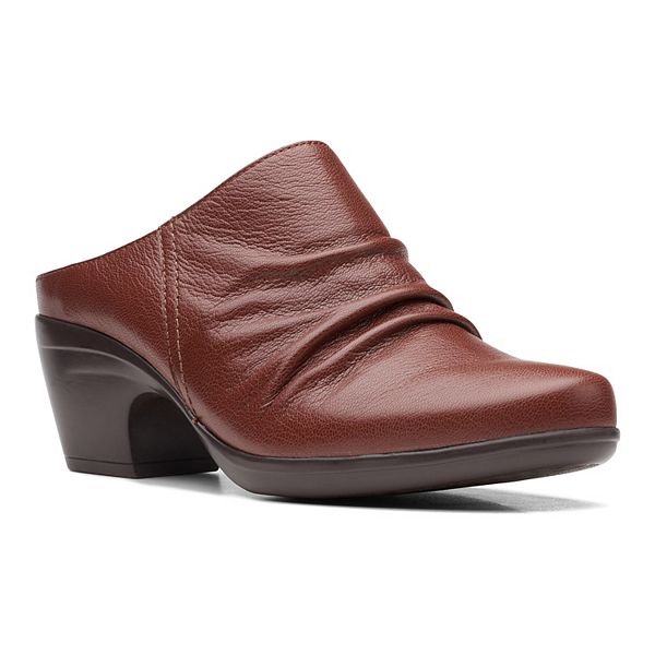 Clarks leather clearance mules