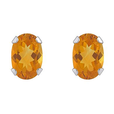 Celebration Gems 10k Gold Oval Citrine Stud Earrings