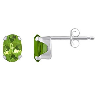 Celebration Gems 10k Gold Oval Peridot Stud Earrings