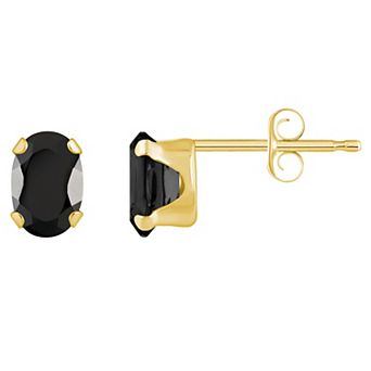 Celebration Gems 10k Gold Oval Onyx Stud Earrings