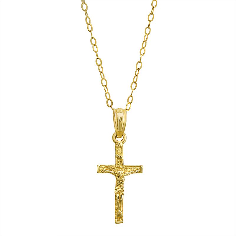 Charming Girl 14k Gold Crucifix Necklace, Girls, Size: 15, Multicolor