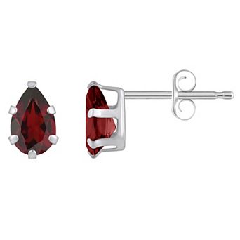 Celebration Gems 10k Gold Pear Shape Garnet Stud Earrings