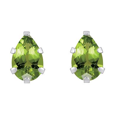 Celebration Gems 10k Gold Pear Shape Peridot Stud Earrings