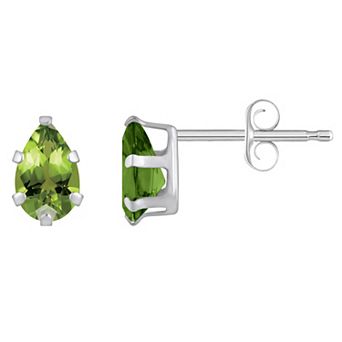 Celebration Gems 10k Gold Pear Shape Peridot Stud Earrings