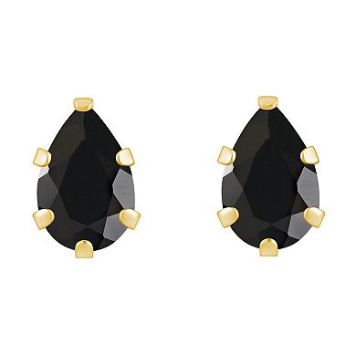 Celebration Gems 10k Gold Pear Shape Onyx Stud Earrings