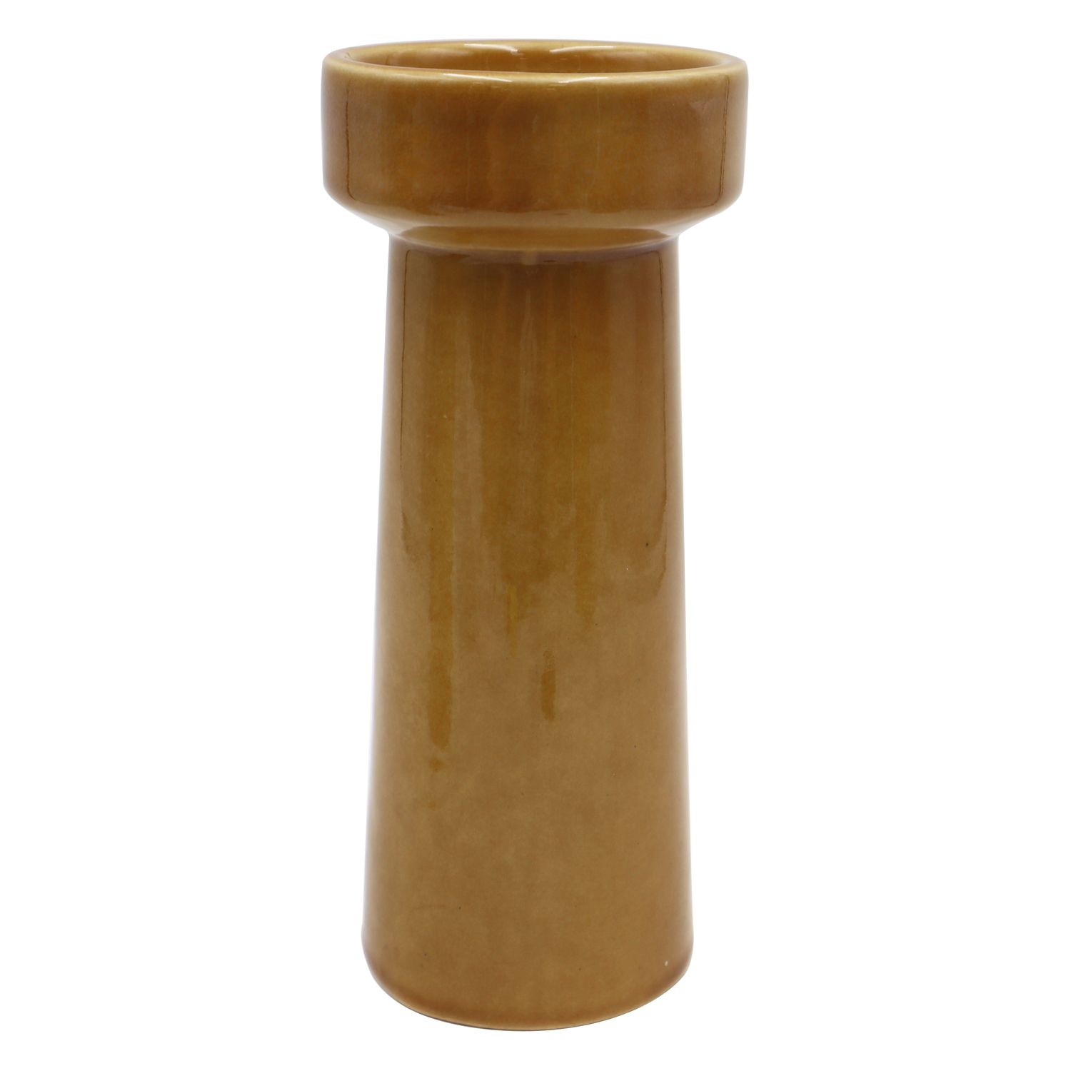 Red Ceramic Tall Pillar Candle Holder Table Centrepiece
