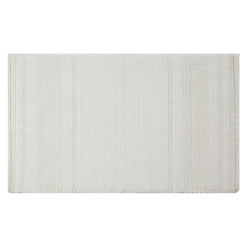 Charisma Luxe Cotton Skyway Handcrafted Cotton Bath Rug, Natural, 20X32