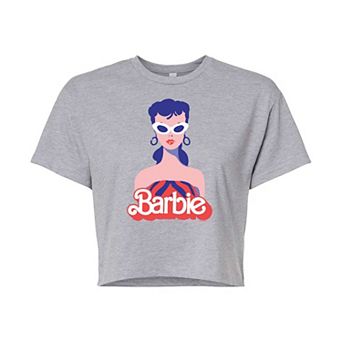 Juniors' Barbie Red Logo Cropped Graphic Tee