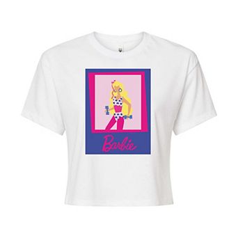 Juniors' Barbie Fitness Cropped Graphic Tee