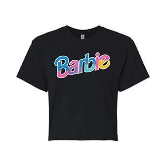 Juniors' Barbie Color Logo Cropped Graphic Tee