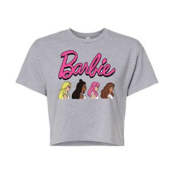 Juniors' Barbie Profiles Cropped Graphic Tee