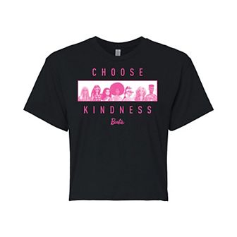 Juniors' Barbie "Choose Kindness" Cropped Graphic Tee