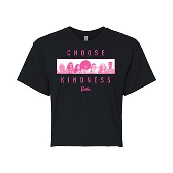 Juniors' Barbie "Choose Kindness" Cropped Graphic Tee