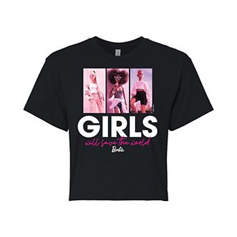 Juniors' Barbie "Save The World" Cropped Graphic Tee
