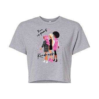 Juniors' Barbie "Power In Kindness" Cropped Graphic Tee