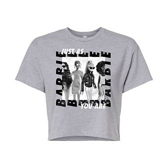 Juniors' Barbie "Just As You Are" Cropped Graphic Tee