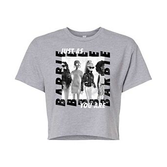 Juniors' Barbie "Just As You Are" Cropped Graphic Tee