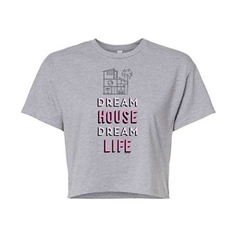 Juniors' Barbie "Dream House, Dream Life" Cropped Graphic Tee