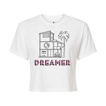 Juniors' Barbie "Dreamer" Cropped Graphic Tee