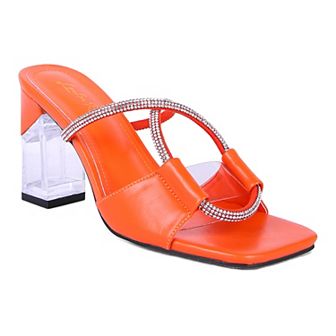 London Rag Fineapple Women's Heeled Slide Sandals